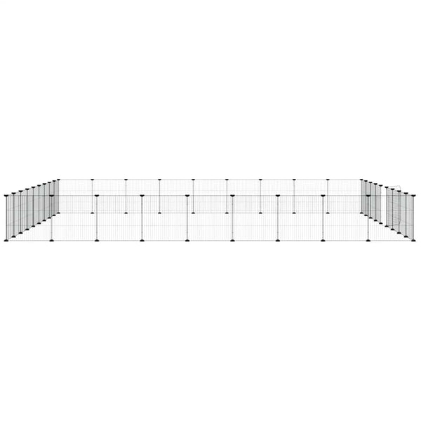 vidaXL 36-piece Pet Cage with Door Black 35x35 cm Steel