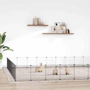 vidaXL 36-piece Pet Cage with Door Black 35x35 cm Steel