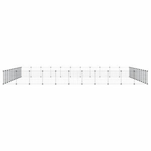 vidaXL 44-Piece Pet Enclosure with Door Black 35x35 cm Steel