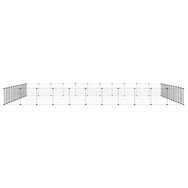 vidaXL 44-Piece Pet Enclosure with Door Black 35x35 cm Steel