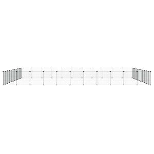 vidaXL 44-Piece Pet Enclosure with Door Black 35x35 cm Steel
