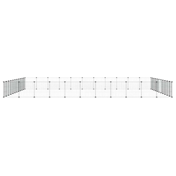 vidaXL 44-Piece Pet Enclosure with Door Black 35x35 cm Steel