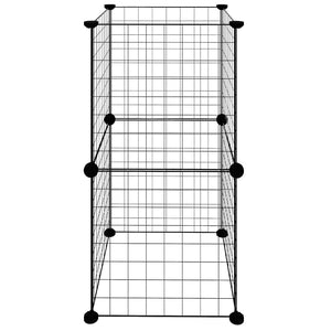 vidaXL 8-Panel Pet Playpen Black 35x35 cm Steel