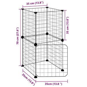vidaXL 8-Panel Pet Playpen with Door Black 35x35 cm Steel