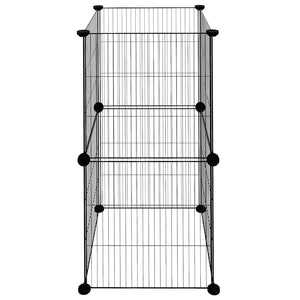 vidaXL 8-Panel Pet Playpen Black 35x35 cm Steel