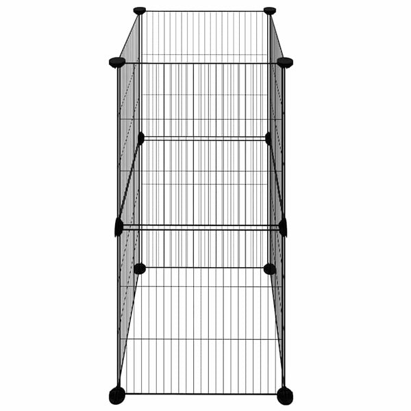 vidaXL 8-Panel Pet Playpen Black 35x35 cm Steel