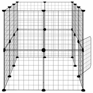 vidaXL 20-piece Pet Cage with Door Black 35x35 cm Steel