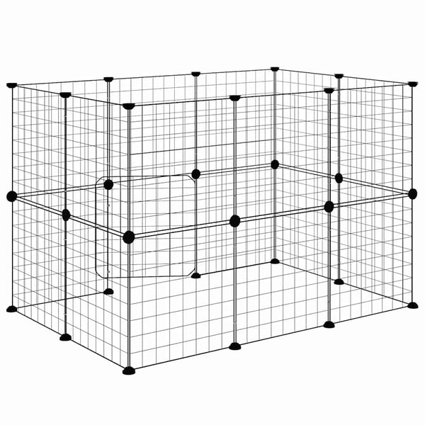 vidaXL 20-piece Pet Cage with Door Black 35x35 cm Steel