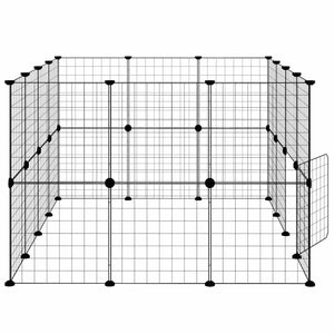 vidaXL 28-Piece Pet Cage with Door Black 35x35 cm Steel