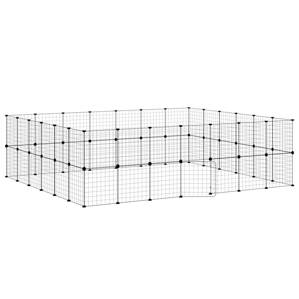 vidaXL 52-Piece Pet Cage with Door Black 35x35 cm Steel