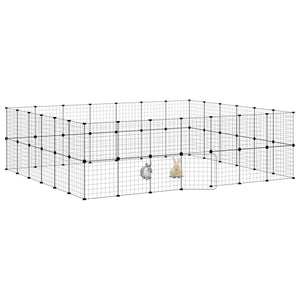 vidaXL 52-Piece Pet Cage with Door Black 35x35 cm Steel