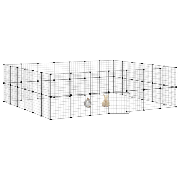 vidaXL 52-Piece Pet Cage with Door Black 35x35 cm Steel
