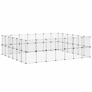 vidaXL 52-Piece Pet Cage with Door Black 35x35 cm Steel