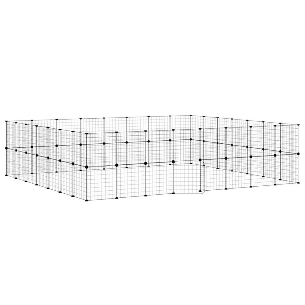 vidaXL 60-Piece Pet Cage with Door Black 35x35 cm Steel