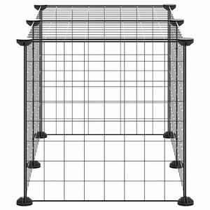 vidaXL 8-Panel Pet Playpen Black 35x35 cm Steel