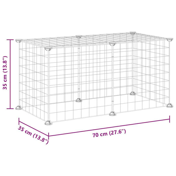 vidaXL 8-Panel Pet Playpen Black 35x35 cm Steel