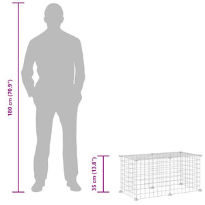 vidaXL 8-Panel Pet Playpen Black 35x35 cm Steel
