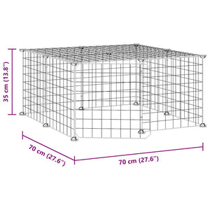 vidaXL 12-Piece Pet Playpen with Door Black 35x35 cm Steel