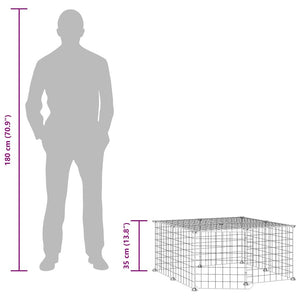 vidaXL 12-Piece Pet Playpen with Door Black 35x35 cm Steel
