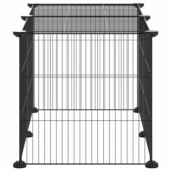 vidaXL 8-Panel Pet Playpen Black 35x35 cm Steel