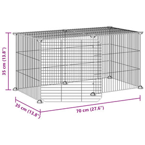 vidaXL 8-Panel Pet Playpen with Door Black 35x35 cm Steel