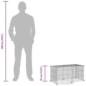 vidaXL 8-Panel Pet Playpen with Door Black 35x35 cm Steel
