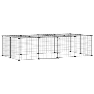 vidaXL 20-piece Pet Cage with Door Black 35x35 cm Steel
