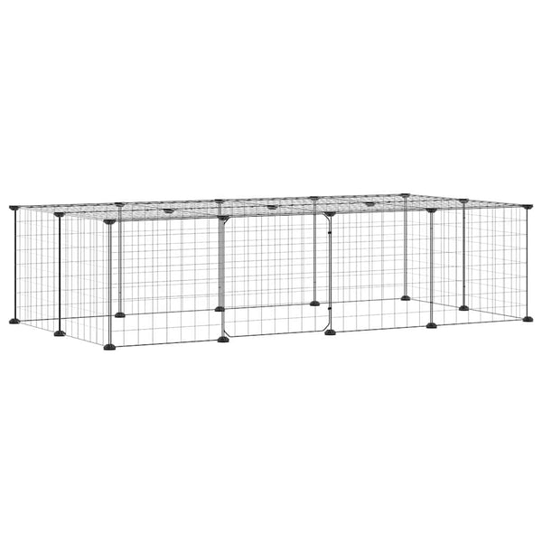 vidaXL 20-piece Pet Cage with Door Black 35x35 cm Steel