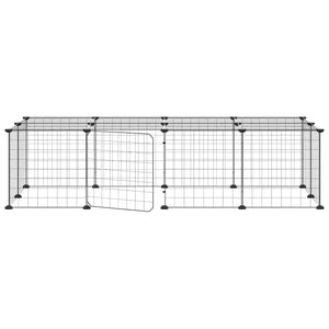vidaXL 20-piece Pet Cage with Door Black 35x35 cm Steel