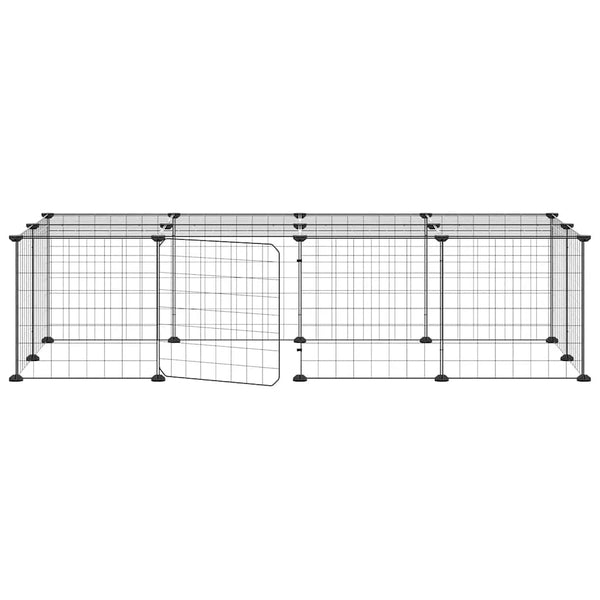 vidaXL 20-piece Pet Cage with Door Black 35x35 cm Steel