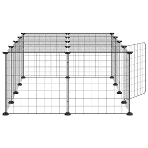 vidaXL 20-piece Pet Cage with Door Black 35x35 cm Steel