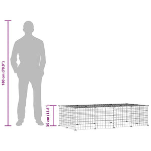 vidaXL 20-piece Pet Cage with Door Black 35x35 cm Steel