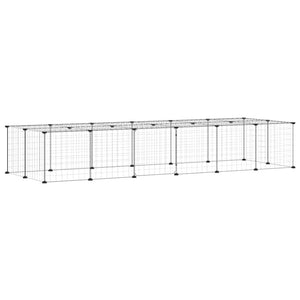 vidaXL 28-Piece Pet Cage with Door Black 35x35 cm Steel