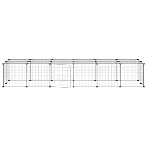 vidaXL 28-Piece Pet Cage with Door Black 35x35 cm Steel
