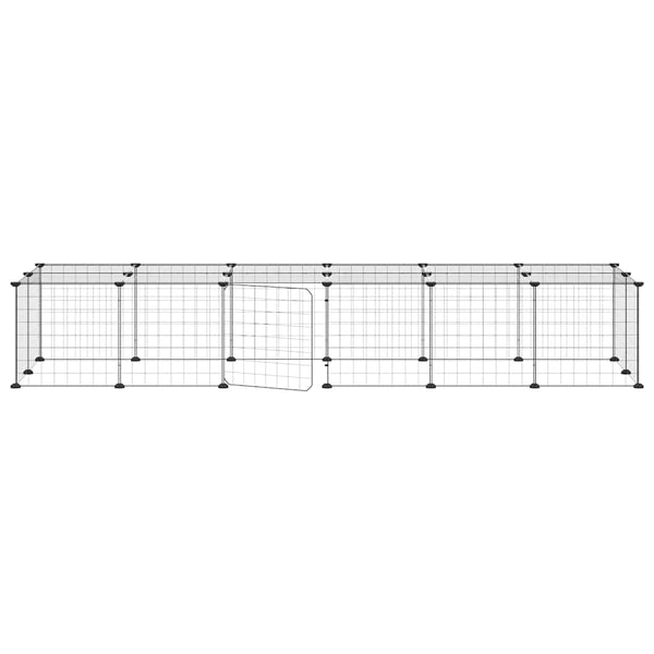 vidaXL 28-Piece Pet Cage with Door Black 35x35 cm Steel