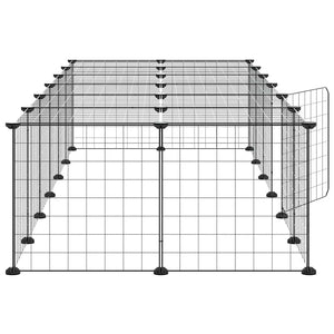 vidaXL 28-Piece Pet Cage with Door Black 35x35 cm Steel