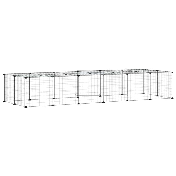 vidaXL 28-Piece Pet Cage with Door Black 35x35 cm Steel