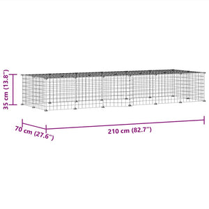 vidaXL 28-Piece Pet Cage with Door Black 35x35 cm Steel