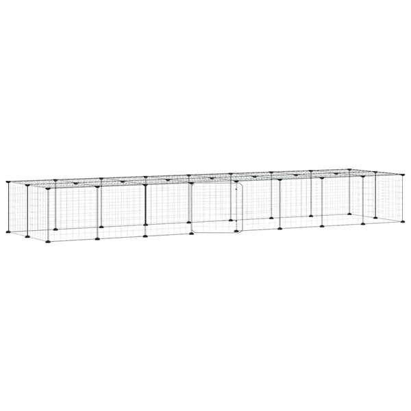 vidaXL 36-piece Pet Cage with Door Black 35x35 cm Steel