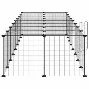 vidaXL 36-piece Pet Cage with Door Black 35x35 cm Steel