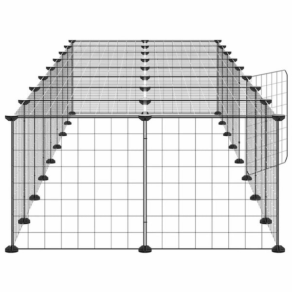 vidaXL 36-piece Pet Cage with Door Black 35x35 cm Steel