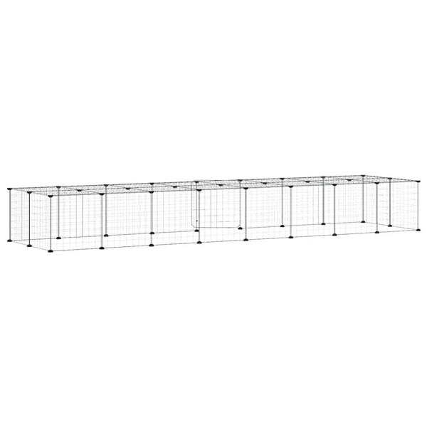 vidaXL 36-piece Pet Cage with Door Black 35x35 cm Steel