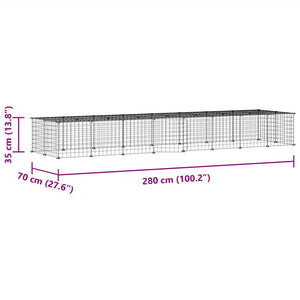 vidaXL 36-piece Pet Cage with Door Black 35x35 cm Steel