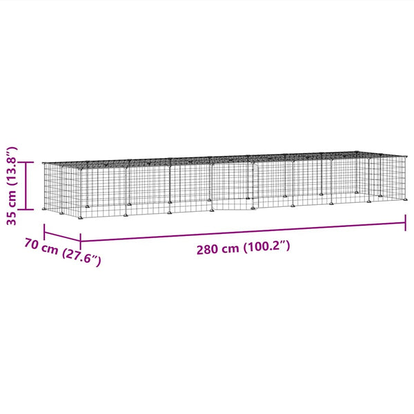 vidaXL 36-piece Pet Cage with Door Black 35x35 cm Steel