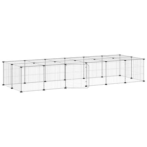vidaXL 28-Piece Pet Cage with Door Black 35x35 cm Steel