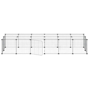 vidaXL 28-Piece Pet Cage with Door Black 35x35 cm Steel