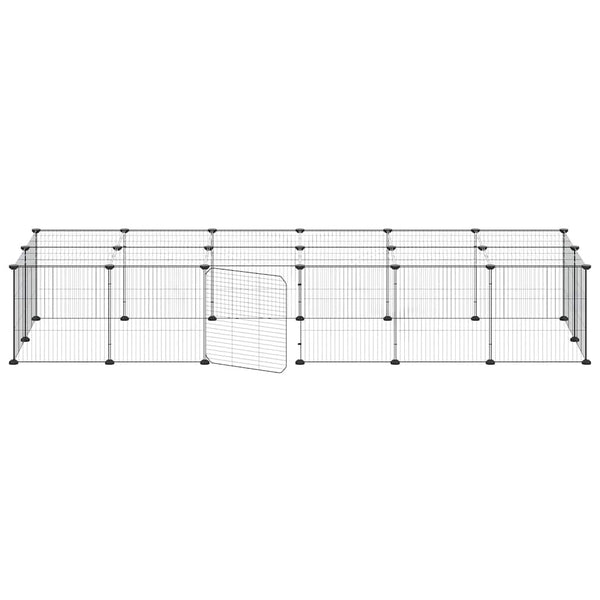 vidaXL 28-Piece Pet Cage with Door Black 35x35 cm Steel