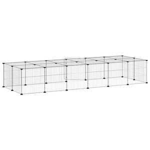 vidaXL 28-Piece Pet Cage with Door Black 35x35 cm Steel