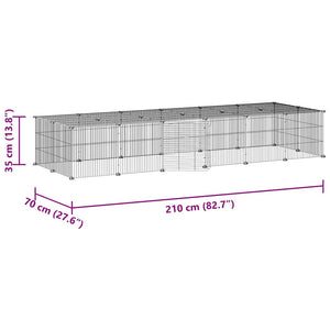 vidaXL 28-Piece Pet Cage with Door Black 35x35 cm Steel