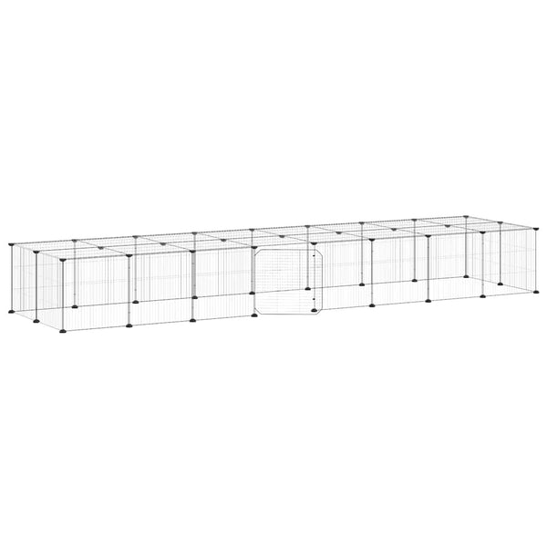 vidaXL 36-piece Pet Cage with Door Black 35x35 cm Steel